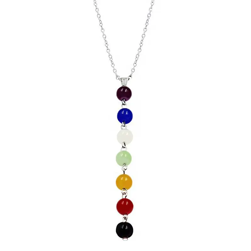 Europe Hot Sale Yoga Stone Pendant Necklace Jewelry Reiki Healing Balancing 7 Chakra Natural Energy Stone Beaded Necklace Women, Silver
Europe Hot Sale Yoga Stone Pendant Necklace Jewelry Reiki Healing Balancing 7 Chakra Natural Energy Stone Beaded Necklace Women, Silver