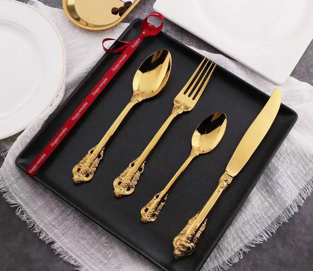 S304 stainless steel court banquet western tableware cutlery spoon set, Gold ,silver
S304 stainless steel court banquet western tableware cutlery spoon set, Gold ,silver