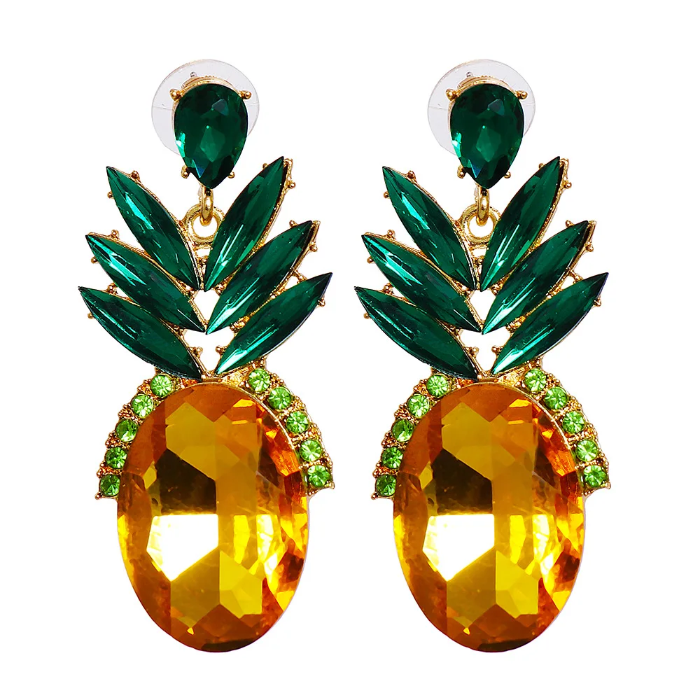 Hot Sale Popular Fruit Jewelry Real Gold Plated Green Yellow Pineapple Drop Earrings For Girls
Hot Sale Popular Fruit Jewelry Real Gold Plated Green Yellow Pineapple Drop Earrings For Girls