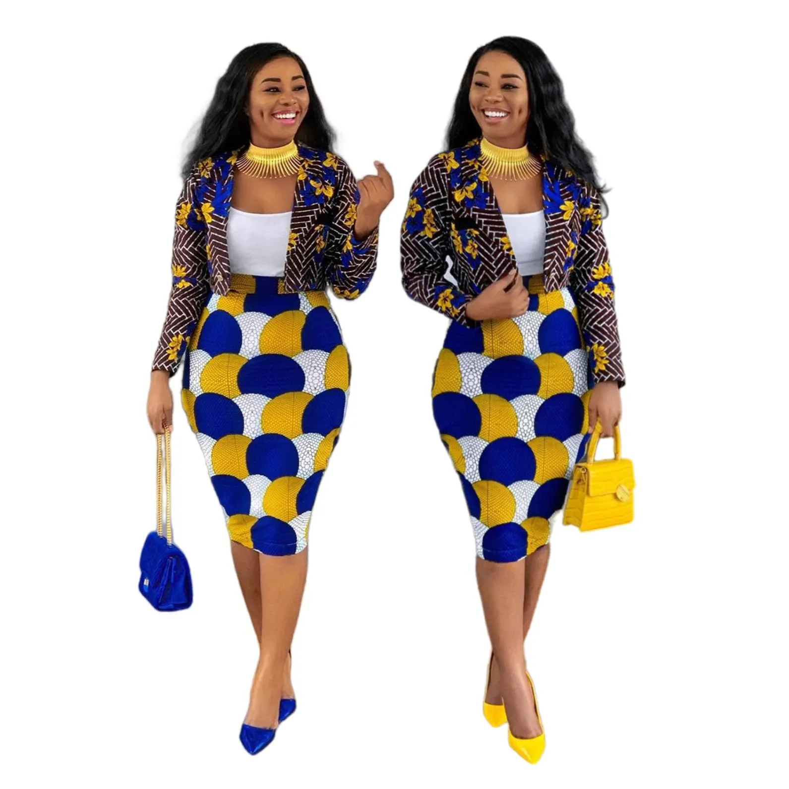 D075M New Arrivals Fashion Casual African Ladies Print Skirt And Blazer Set For Women Two Piece Skirt Set
D075M New Arrivals Fashion Casual African Ladies Print Skirt And Blazer Set For Women Two Piece Skirt Set