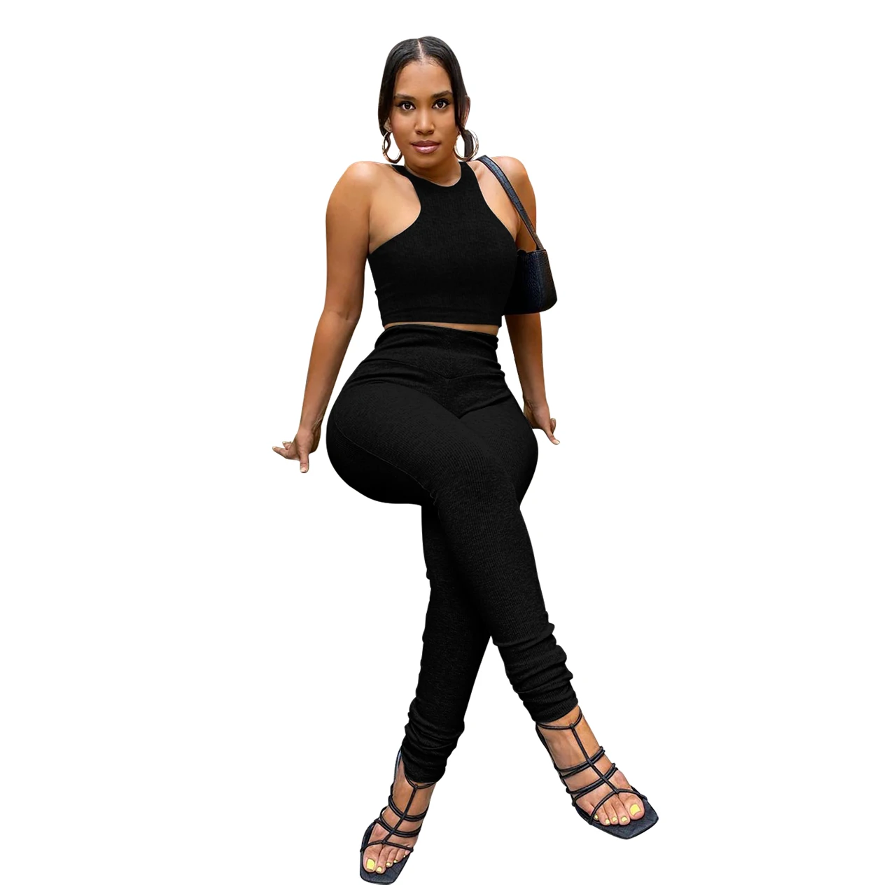Casual Women Outfit Clothing Ribbed Two Piece Set Racer Vest Tank Top and Long Pant Suit
Casual Women Outfit Clothing Ribbed Two Piece Set Racer Vest Tank Top and Long Pant Suit