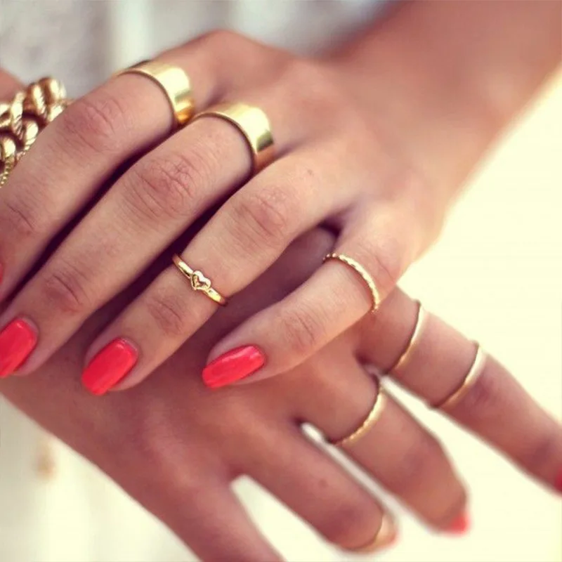 7 Pcs/Set Fashion European American Cross border New Wish Love Glossy Simple Ring Set Joint Ring Set Holiday Jewelry, Gold
7 Pcs/Set Fashion European American Cross border New Wish Love Glossy Simple Ring Set Joint Ring Set Holiday Jewelry, Gold