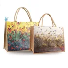 High quality customer logo printed promotional jute bag price with cheap price