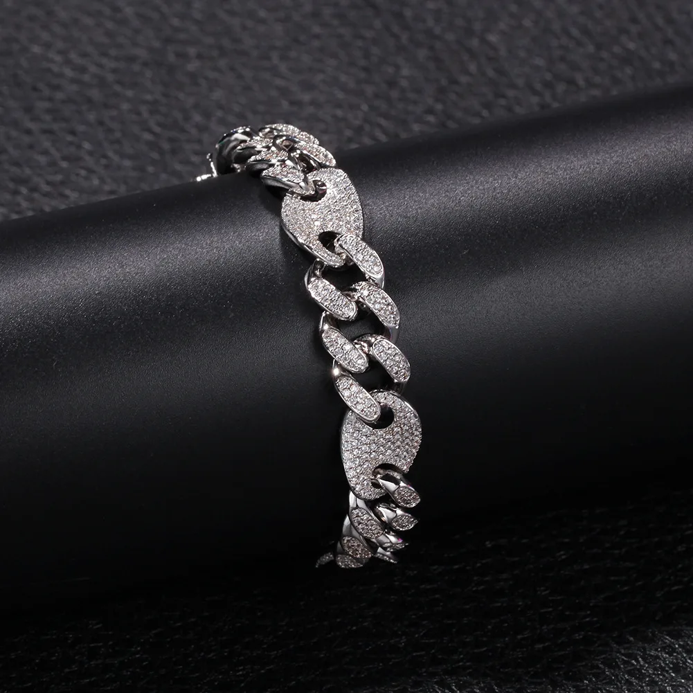 New Hip-Hop Jewelry Men's Copper Zircon Patchwork Cuban Chain Couple Bracelets 7 Inch 8 Inch
New Hip-Hop Jewelry Men's Copper Zircon Patchwork Cuban Chain Couple Bracelets 7 Inch 8 Inch