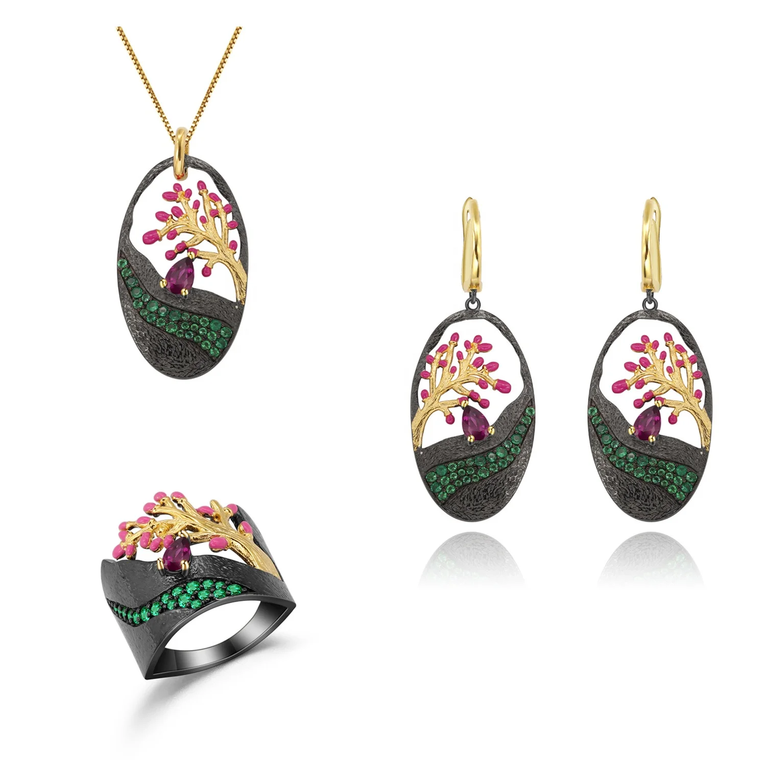 Abiding Natural Rhodolite Garnet Fine Jewelry Set Women New Design 925 Sterling Silver Costume Jewelry Sets
Abiding Natural Rhodolite Garnet Fine Jewelry Set Women New Design 925 Sterling Silver Costume Jewelry Sets