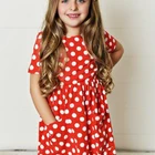 2019 new style baby girls Girl red and white Polka Dot Twirl Dress Princess Dress kids boutique summer dresses