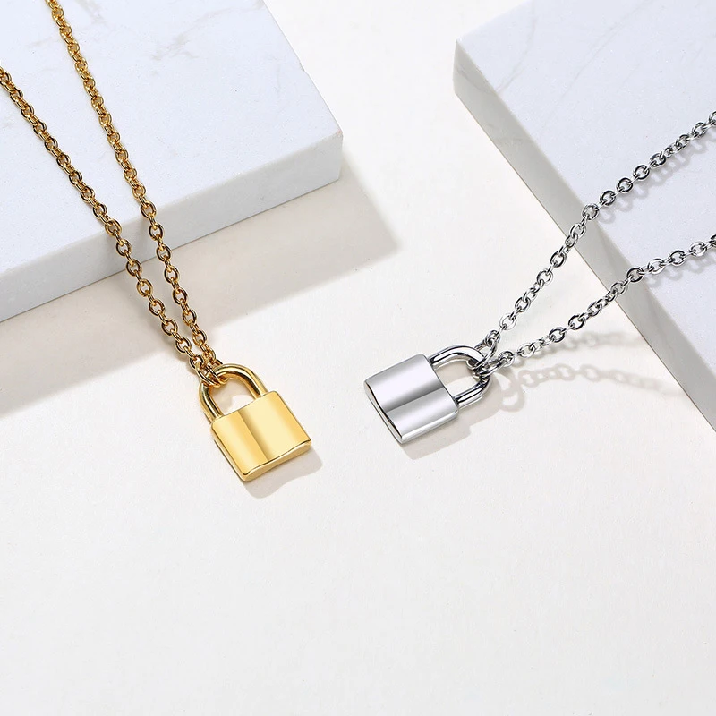 Classic High Quality Hand-Polished Stainless Steel 18K Gold Plated Chains Thick Lock Pendant Necklace
Classic High Quality Hand-Polished Stainless Steel 18K Gold Plated Chains Thick Lock Pendant Necklace
