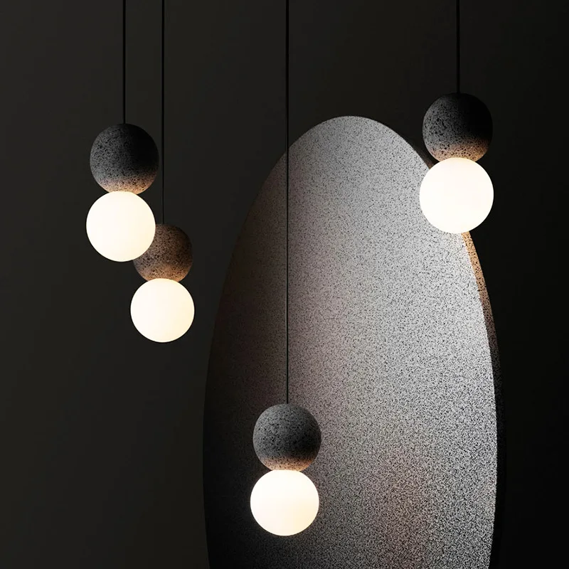 Artdecolite nordic modern design terrazzo glass round ball pendant lights