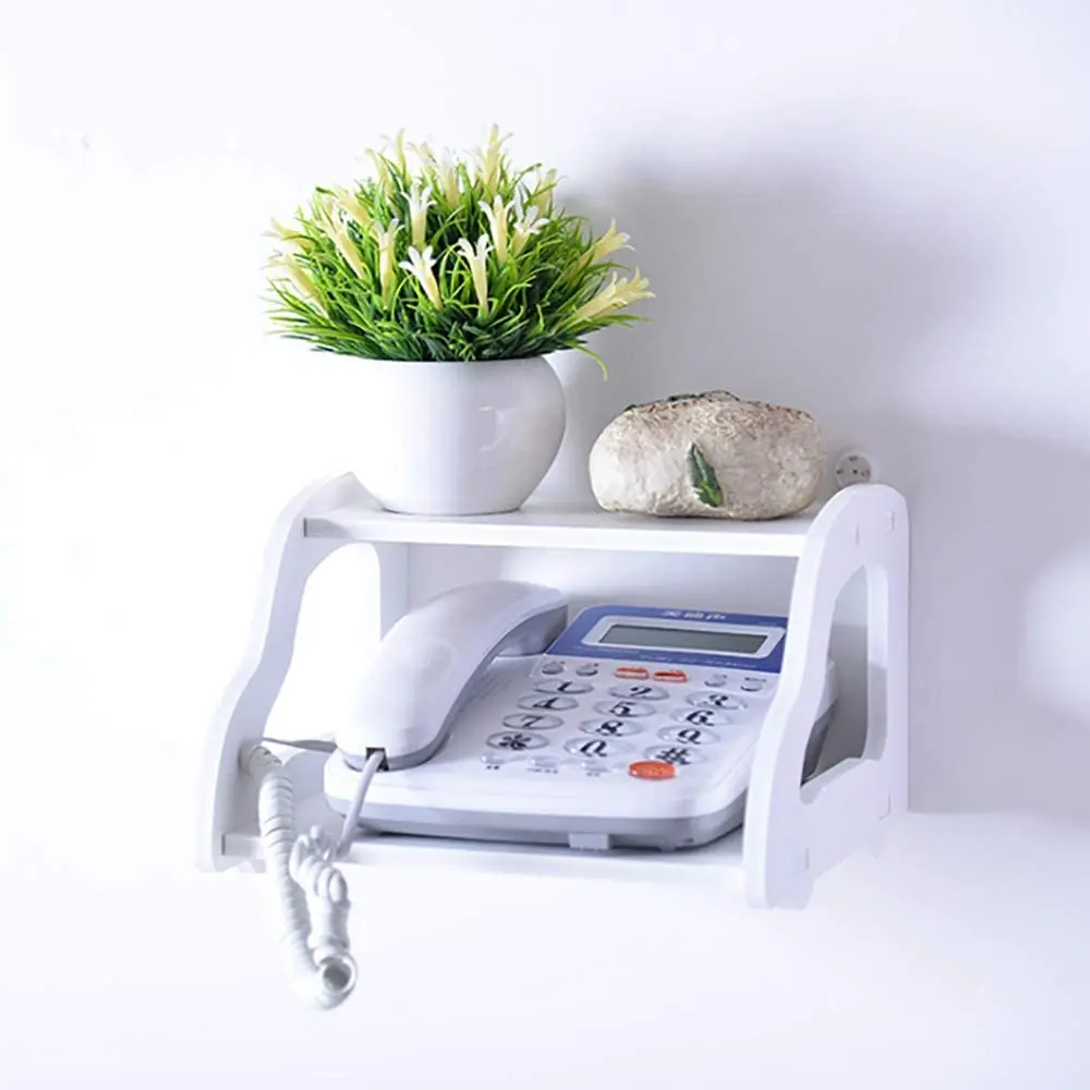 Desktop Organizer Telephone Stand Desk Phone Holder Wall Mounted Free Damage WiFi Router Storage Rack White Plastic Holders
Desktop Organizer Telephone Stand Desk Phone Holder Wall Mounted Free Damage WiFi Router Storage Rack White Plastic Holders