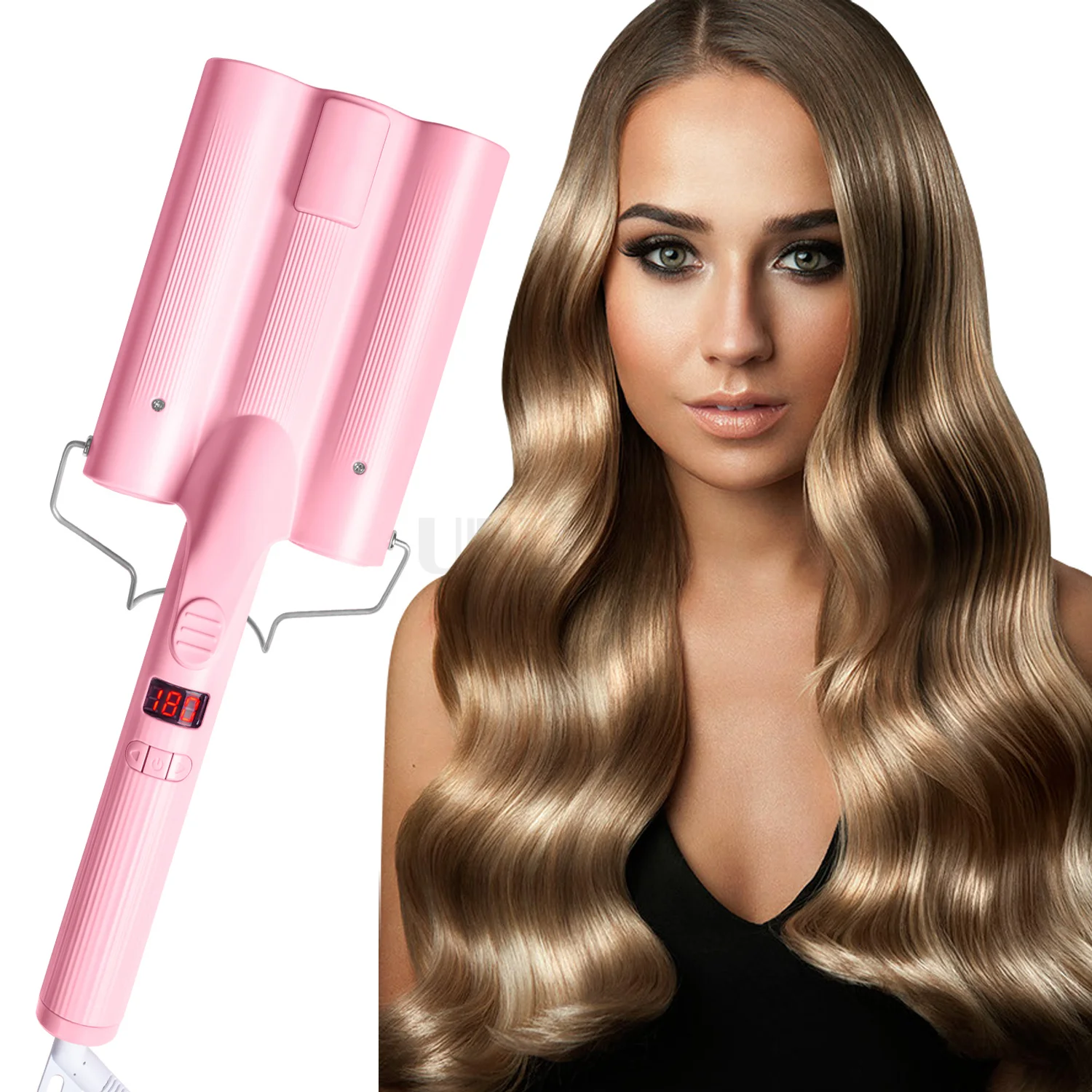 Big Beach Waves Ionic Electric 3 Barrel Curling Iron Wand Triple Barrel Waving Iron Hair Curlers, Gold,black, silver
Big Beach Waves Ionic Electric 3 Barrel Curling Iron Wand Triple Barrel Waving Iron Hair Curlers, Gold,black, silver