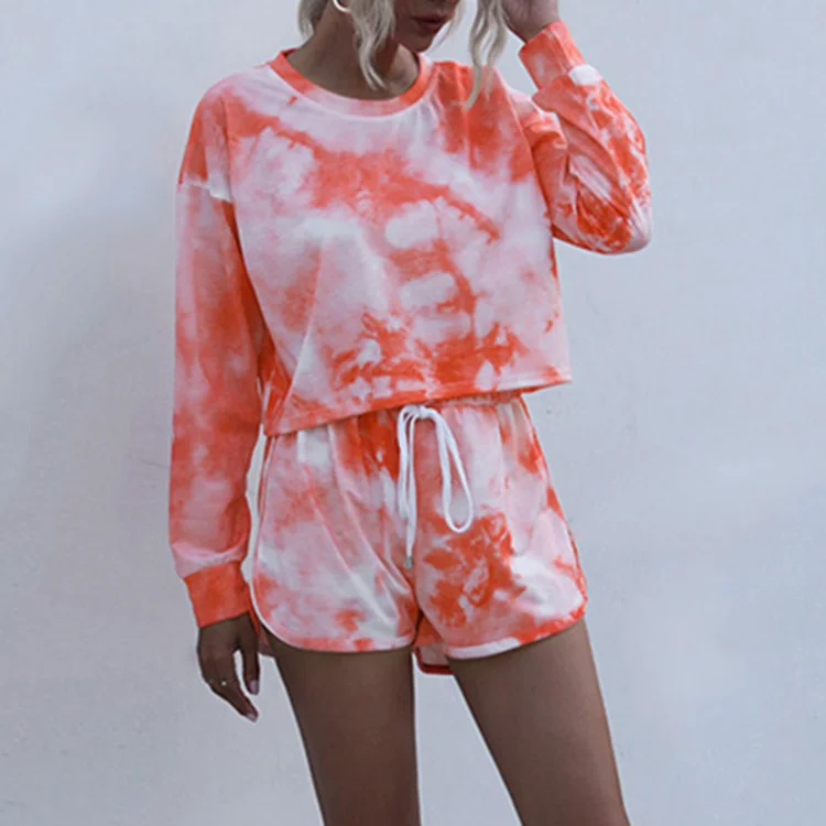 Crop Top Hoodie Round Neck Long Sleeve Sweatshirt Set Oversized Hoodie Set Tie Dyeing Two Piece Sets For Women, Custom colors
Crop Top Hoodie Round Neck Long Sleeve Sweatshirt Set Oversized Hoodie Set Tie Dyeing Two Piece Sets For Women, Custom colors