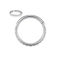 

CZ Opal hinged Rings Septum Clicker 316L Surgical Steel Segment Helix Cartilage Earrings Hoop Daith Piercing Jewelry