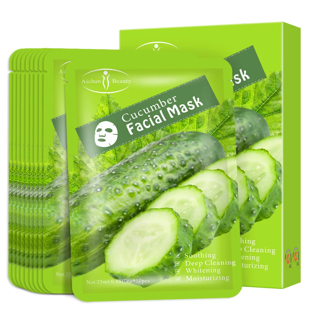 10 Pcs Per Box Facial Mask Skin Care Soothing Moisturizing Deep Cleaning Whitening Cucumber Face Mask
10 Pcs Per Box Facial Mask Skin Care Soothing Moisturizing Deep Cleaning Whitening Cucumber Face Mask