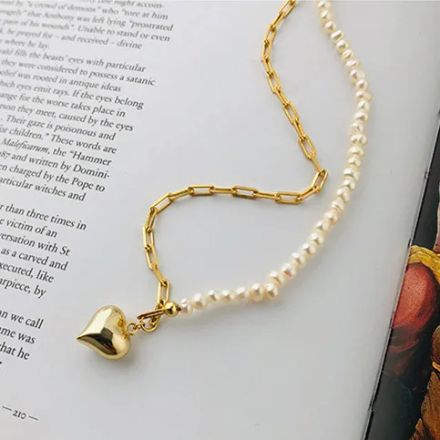 Fashion 925 Sterling Silver Heart Necklace Gold Freshwater Pearl Pendant Necklace Jewelry Gift For Women Girls
Fashion 925 Sterling Silver Heart Necklace Gold Freshwater Pearl Pendant Necklace Jewelry Gift For Women Girls