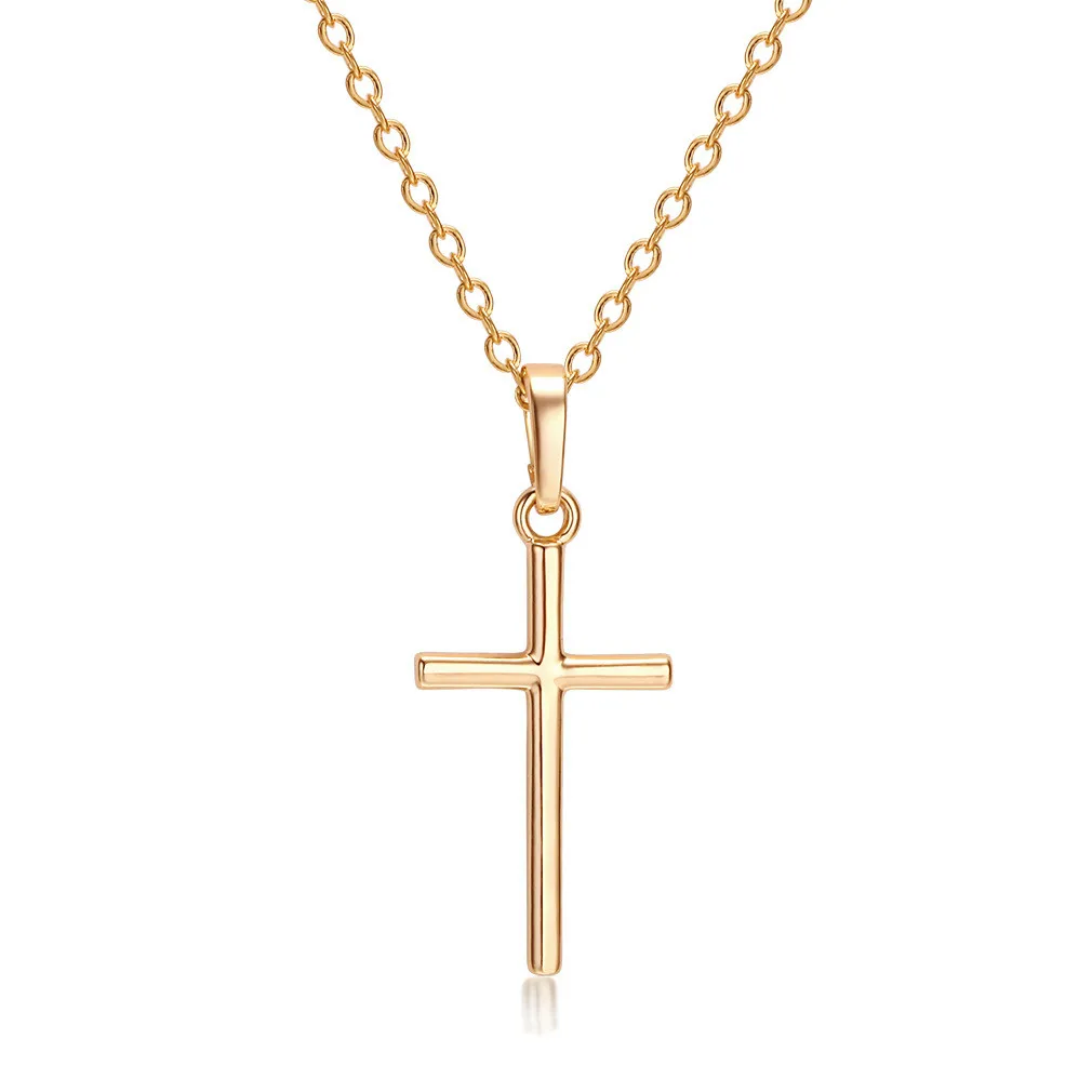 Trendy Cross Pendant Necklace Women Fashion Simple Gold Silver Color Clavicle Chain Necklace Party Exquisite Copper Neck Jewelry 
Trendy Cross Pendant Necklace Women Fashion Simple Gold Silver Color Clavicle Chain Necklace Party Exquisite Copper Neck Jewelry
