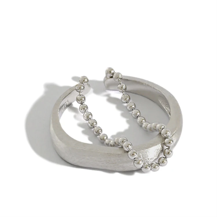 Unique Ring Silver 925 Korea Jewelry Round Bead Chain Brushed Double Layer 925 Sterling Silver Rings for Women
Unique Ring Silver 925 Korea Jewelry Round Bead Chain Brushed Double Layer 925 Sterling Silver Rings for Women