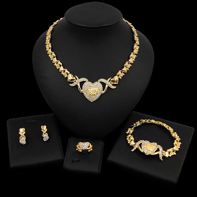 Hot sale XX jewelry set bridal wedding party 18K gold-plated jewelry wholesale stainless steel bear diamond I love yo necklace
Hot sale XX jewelry set bridal wedding party 18K gold-plated jewelry wholesale stainless steel bear diamond I love yo necklace