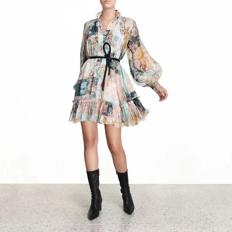 Floral Print Adults Casual Dresses Empire Waistline Ruffle Skirt Stitching Regular Size Dress, Patchwork floral pattern
Floral Print Adults Casual Dresses Empire Waistline Ruffle Skirt Stitching Regular Size Dress, Patchwork floral pattern