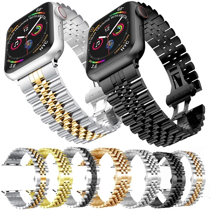 For iWatch 6 SE 5 4 3 2 1 40mm 44mm Metal 38mm 42mm Replacement Bracelet 5 Link Stainless Steel Watch Strap, 8 colors
For iWatch 6 SE 5 4 3 2 1 40mm 44mm Metal 38mm 42mm Replacement Bracelet 5 Link Stainless Steel Watch Strap, 8 colors
