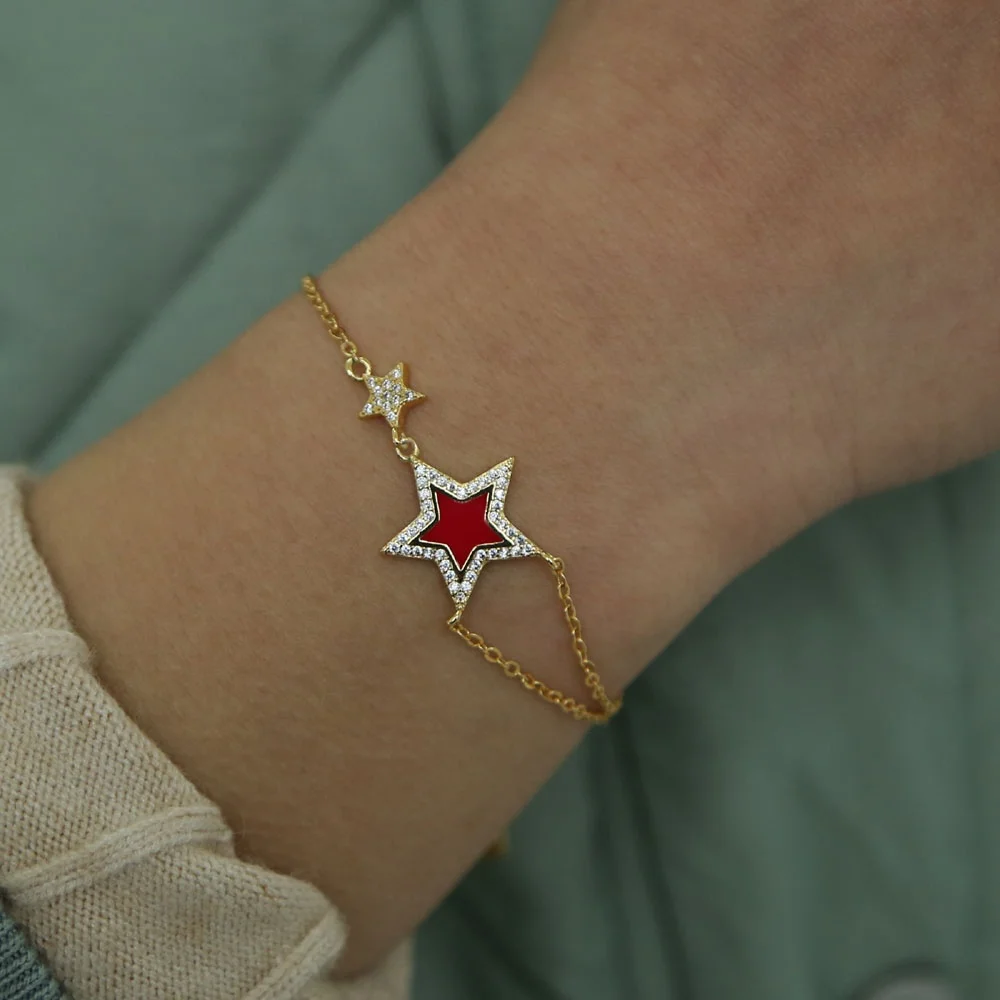 white blue red enamel star cz star charm design Gold filled high quality women lady fashion jewelry bracelet
white blue red enamel star cz star charm design Gold filled high quality women lady fashion jewelry bracelet