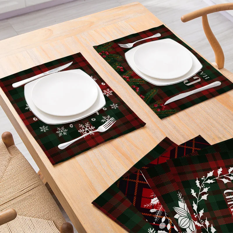 Hot Sale Christmas Series Non Slip Heat Resistant Plaid Printed tablemats placemat dining stripe table mat set, Multiple
Hot Sale Christmas Series Non Slip Heat Resistant Plaid Printed tablemats placemat dining stripe table mat set, Multiple