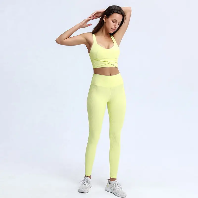2021 Solid Color Seamless Trendy Striped Vest Bow Knot Comfortable Sports Stretch Bra Fitness Suit
2021 Solid Color Seamless Trendy Striped Vest Bow Knot Comfortable Sports Stretch Bra Fitness Suit