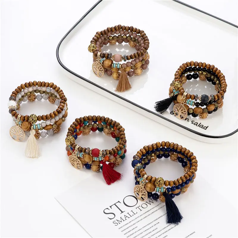 Bohemian style multi-layer wood beaded bracelet factory direct supply jewelry wholesale jewelry
Bohemian style multi-layer wood beaded bracelet factory direct supply jewelry wholesale jewelry
