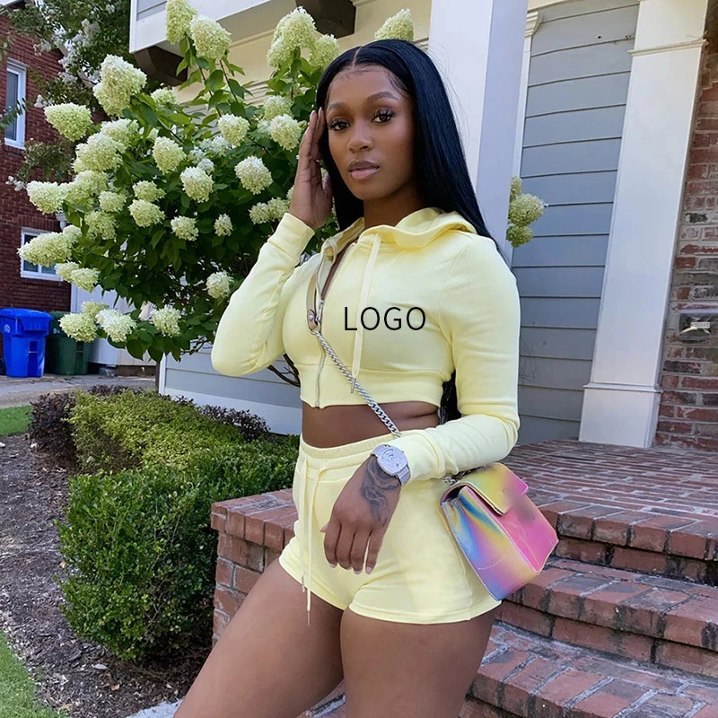 Women's 2 Piece Shorts Sets hooded Crop Tops two piece track sets 2020 fashion women outfit fitted two piece se
Women's 2 Piece Shorts Sets hooded Crop Tops two piece track sets 2020 fashion women outfit fitted two piece se