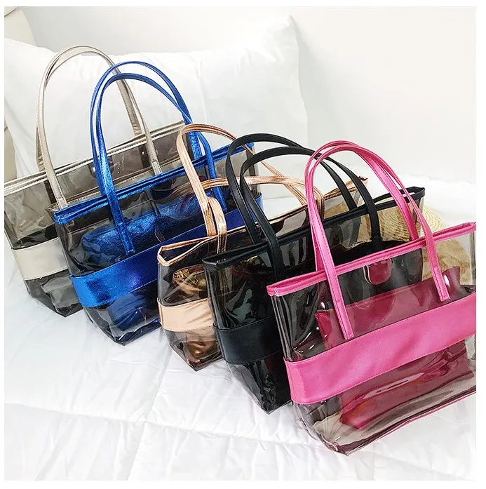 2021 New PVC material beach jelly transparent 2 in 1 set shoulder bag wholesale girl's purse phone handbags, Multi colors
2021 New PVC material beach jelly transparent 2 in 1 set shoulder bag wholesale girl's purse phone handbags, Multi colors