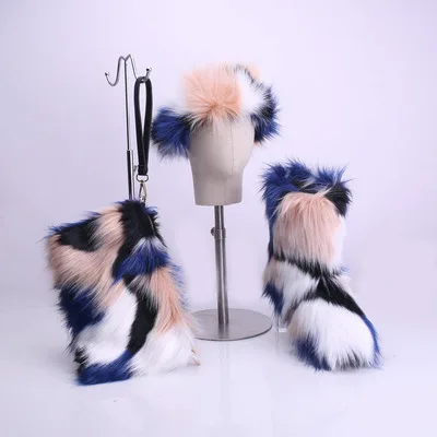 Faux fur boots for women and kids winter warm snow shoes fur boots sets in 2019, Red,blue,white,black,pink,green,yellow,purple,fixed color,etc
Faux fur boots for women and kids winter warm snow shoes fur boots sets in 2019, Red,blue,white,black,pink,green,yellow,purple,fixed color,etc