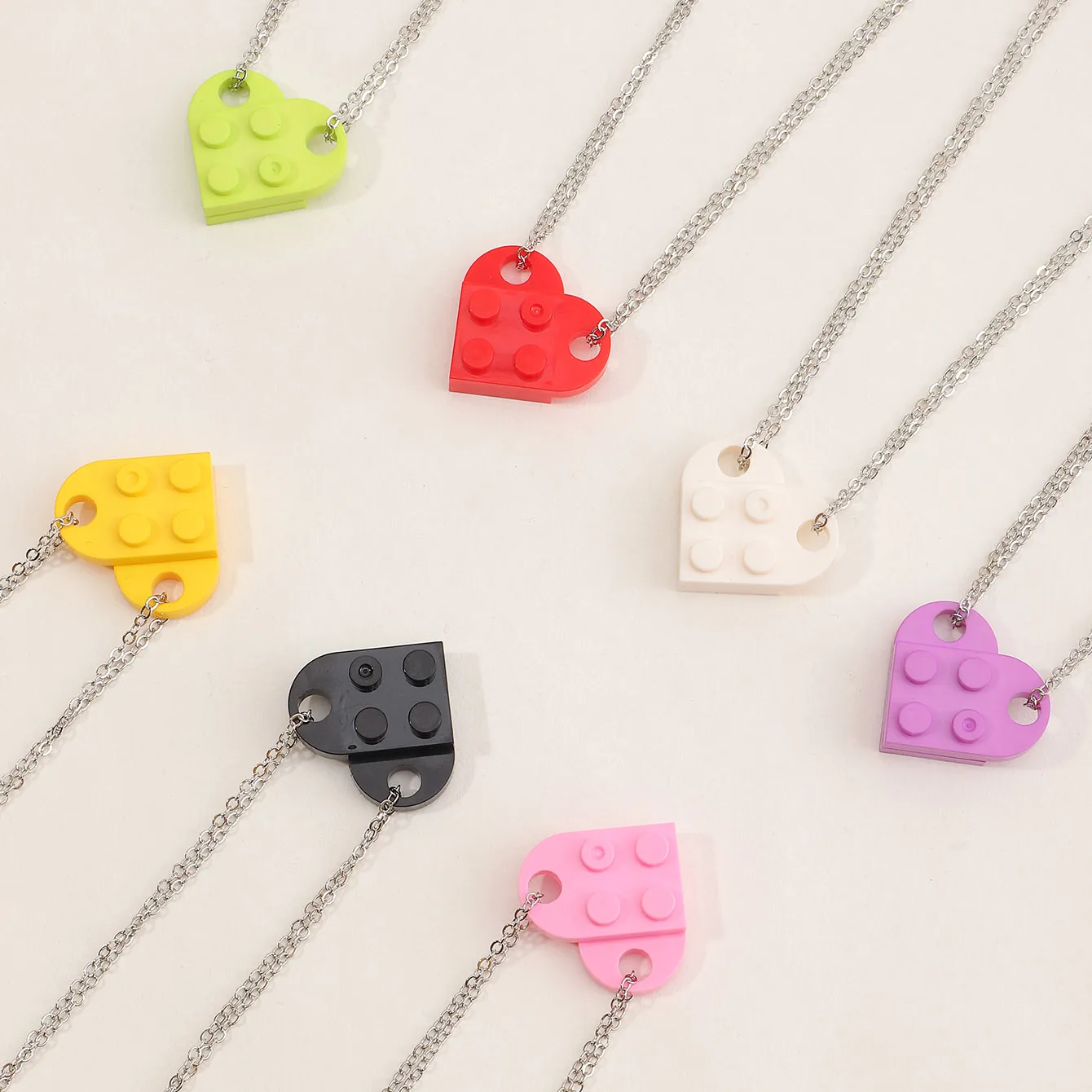 2Pcs/set Wholesale Fashion Colourful Custom Heart Necklace Best Friends Heart Pendant Necklace
2Pcs/set Wholesale Fashion Colourful Custom Heart Necklace Best Friends Heart Pendant Necklace