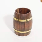 Logo Customization Pen Holder Pen Holder New Barrel Shape Design Wooden Pen Stand Pen Holder For Sale