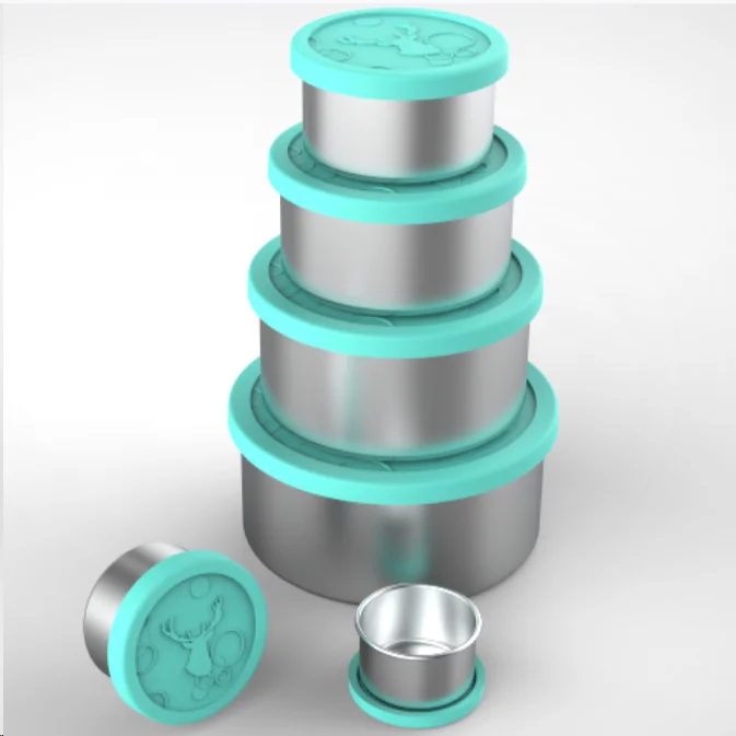 Good price Round shape container Diswasher safe silicone lid food grade material steel storage box with airtight lid
Good price Round shape container Diswasher safe silicone lid food grade material steel storage box with airtight lid