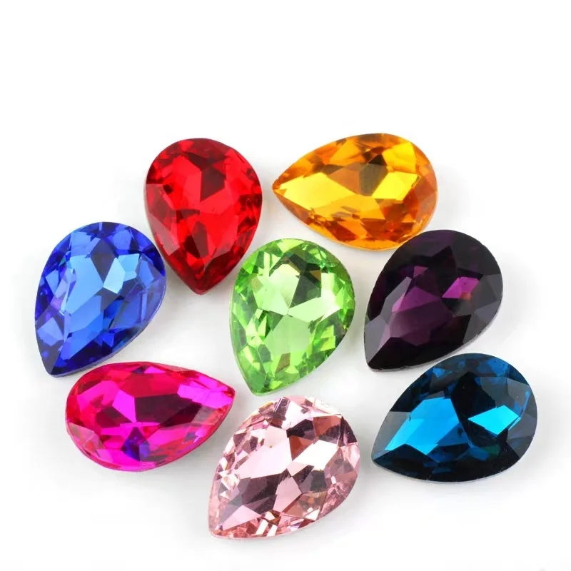 Hot sale colorful glass diamond DIY accessories Glass Rhinestones Sharp bottom Water drop diamond, Colors
Hot sale colorful glass diamond DIY accessories Glass Rhinestones Sharp bottom Water drop diamond, Colors