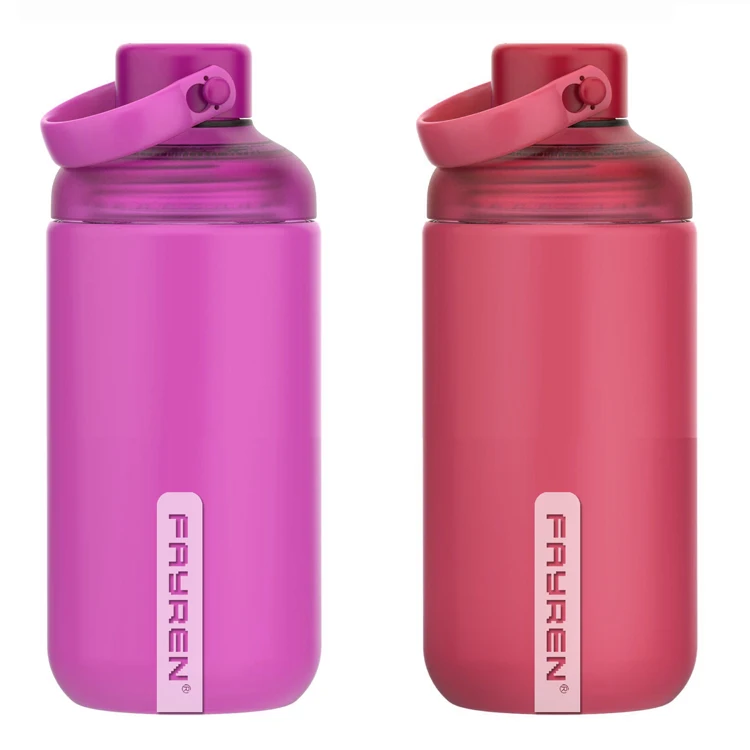 Fayren new arrival 2021 summer kids children outdoor sport water plastic bottle with silicone handle, Customized color
Fayren new arrival 2021 summer kids children outdoor sport water plastic bottle with silicone handle, Customized color
