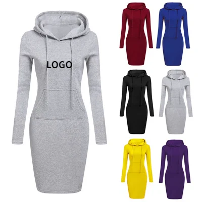 Autumn Spring Hooded Hoodie Dress For Women Girls' Dresses Casual Vestidos