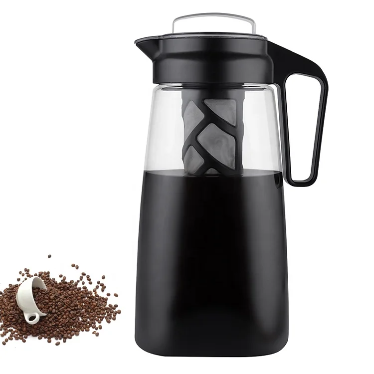 High Quality Portable Cold Brew Coffee Maker Plastic Jug with Filter, Transparent/customized color
High Quality Portable Cold Brew Coffee Maker Plastic Jug with Filter, Transparent/customized color