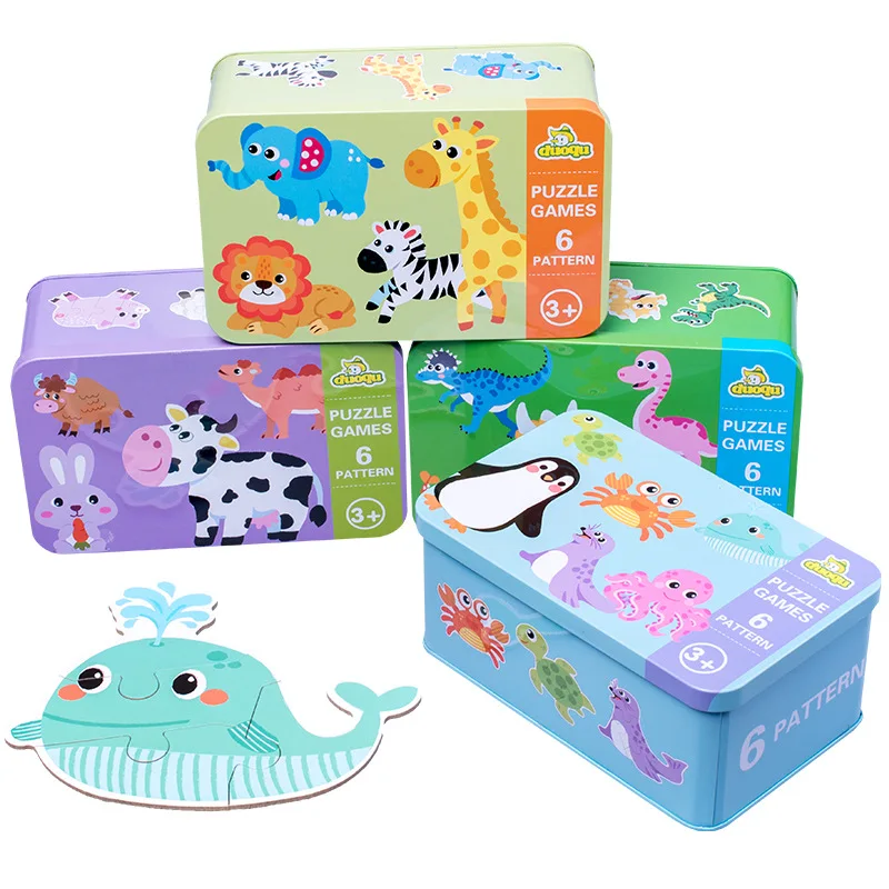 Montessori creative hot selling cartoon puzzle game iron box car fruit animal cognition game wooden puzzle game educational toys
Montessori creative hot selling cartoon puzzle game iron box car fruit animal cognition game wooden puzzle game educational toys