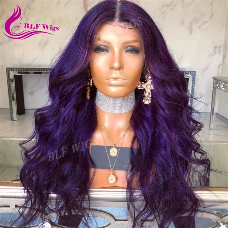 Indian water wave human hair lace front wig, purple human hair 13*6 lace front wig
Indian water wave human hair lace front wig, purple human hair 13*6 lace front wig