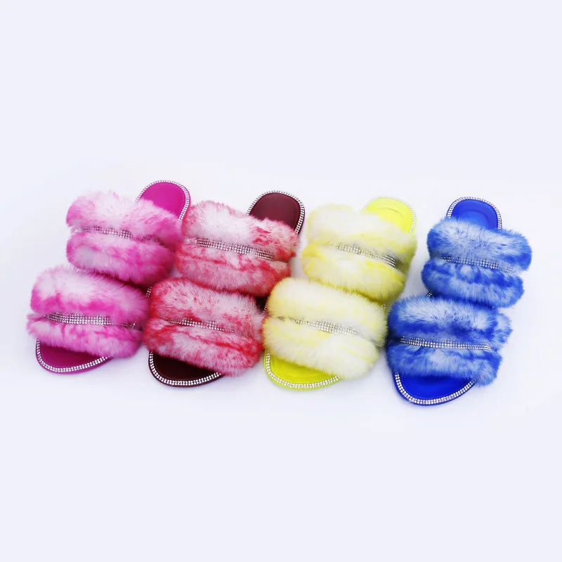 2021 New Comfortable Bling Bling Diamond PVC Flat Fur Slipper plush Sandals For Ladies, As picture
2021 New Comfortable Bling Bling Diamond PVC Flat Fur Slipper plush Sandals For Ladies, As picture