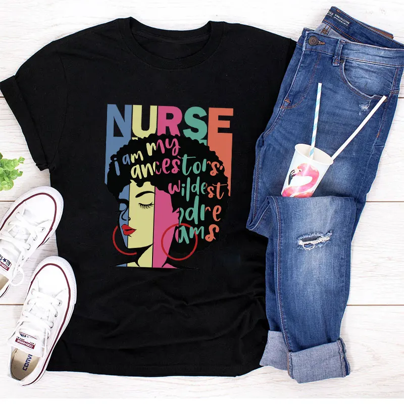 Wholesale White T-Shirts Women Summer Customized Print T-Shirts Black Nurse Fashion Plus Size Tshirts 
Wholesale White T-Shirts Women Summer Customized Print T-Shirts Black Nurse Fashion Plus Size Tshirts