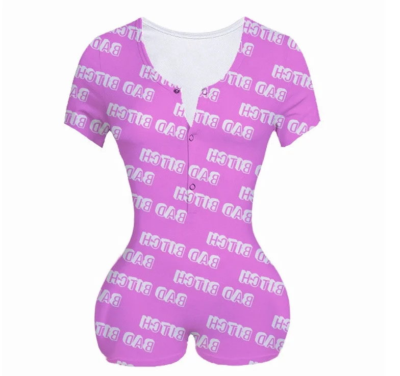 Wholesale New Design Custom Printing Plus Size Women's Pajamas Knitting short sleeve Adult onesies, Customized color
Wholesale New Design Custom Printing Plus Size Women's Pajamas Knitting short sleeve Adult onesies, Customized color