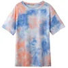 Tie dye women's short-sleeve T-shirt gradient loose color of wind t-shirt