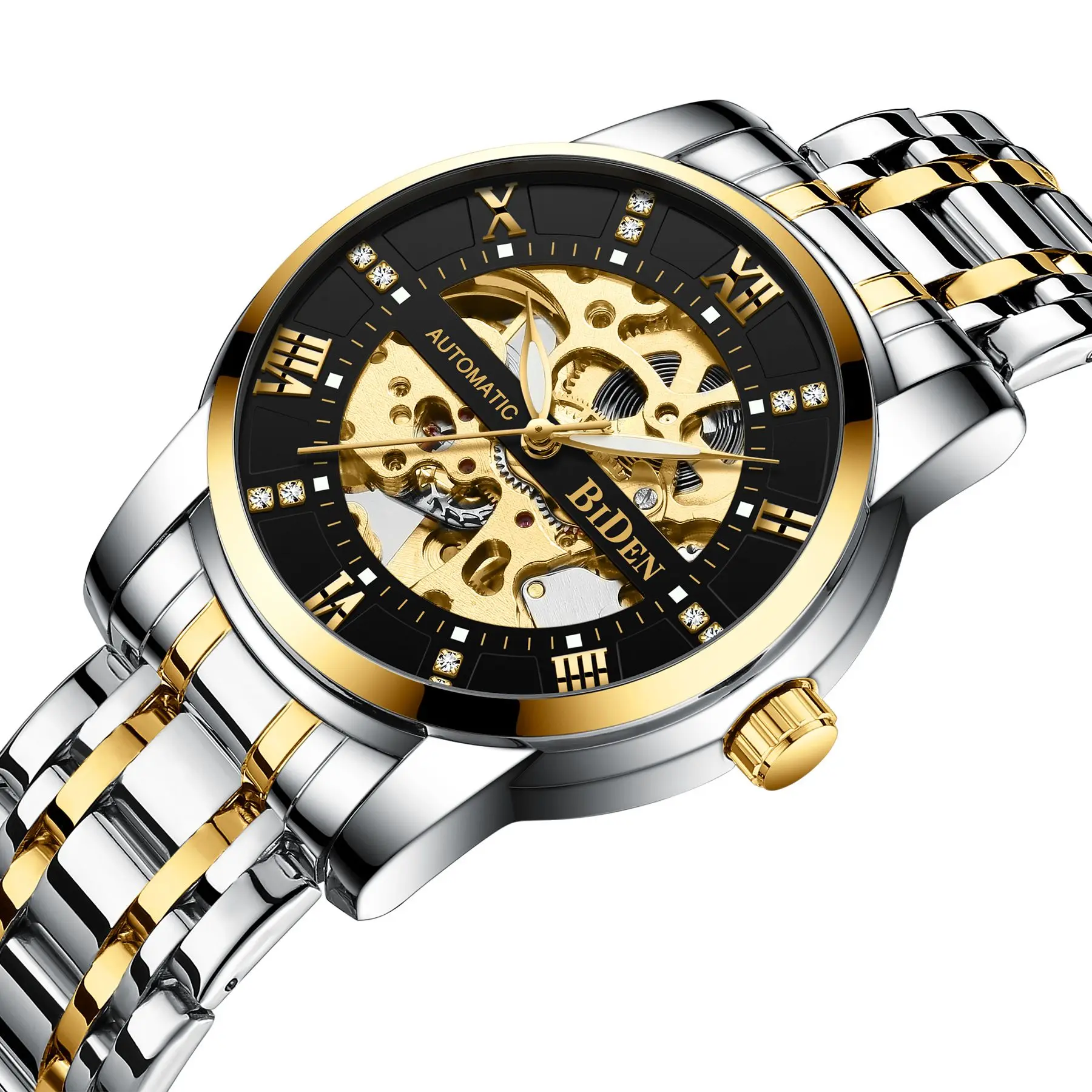 Automatic Hollow Curved Design Watch Steel Belt Waterproof Fashion Luminous Mechanical Men Watch
Automatic Hollow Curved Design Watch Steel Belt Waterproof Fashion Luminous Mechanical Men Watch
