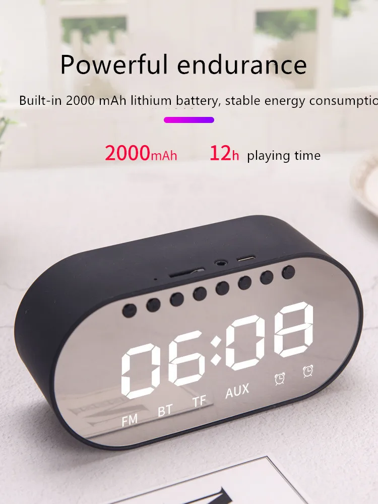 2019 promotional Christmas gift Tablet alarm clock mirror bluetooth speaker with bluetooth version 5.0 - ANKUX.COM