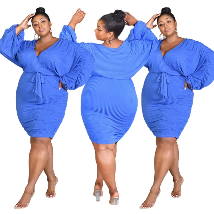 Fashion 2021 Fall Apparel Wholesale Long Sleeve Plus Size Women Clothing Blue Casual Dress
Fashion 2021 Fall Apparel Wholesale Long Sleeve Plus Size Women Clothing Blue Casual Dress