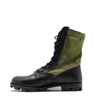 Full grain leather combat style camouflage military boots