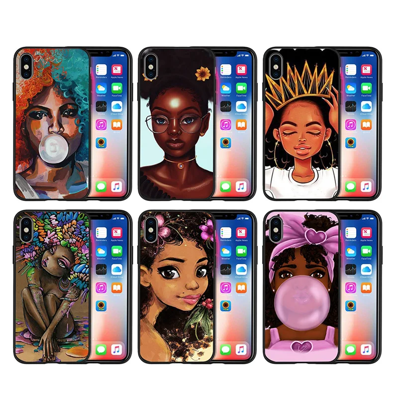 Hot Sale ipnone Case African American Afro Girls Slim Fit Shockproof Bumper Cell Phone Accessories Black TPU Protective Cover
Hot Sale ipnone Case African American Afro Girls Slim Fit Shockproof Bumper Cell Phone Accessories Black TPU Protective Cover