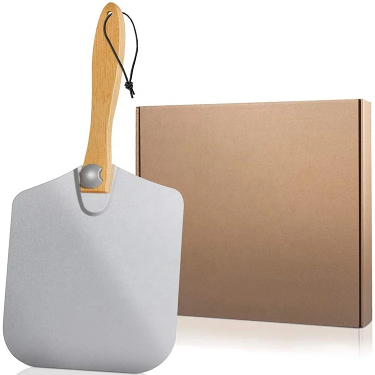Moveable aluminium shovel square pizza peel Folding aluminium peel with rubber wood handle, Multi-color
Moveable aluminium shovel square pizza peel Folding aluminium peel with rubber wood handle, Multi-color