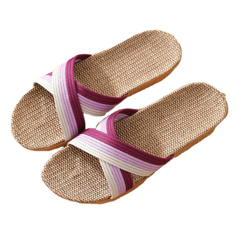 Silent Couple Cotton Linen Slippers Cross Shape Japanese Style Flip Flops Soft Casual Women Wood Floor Disposable Slippers, Solid color
Silent Couple Cotton Linen Slippers Cross Shape Japanese Style Flip Flops Soft Casual Women Wood Floor Disposable Slippers, Solid color